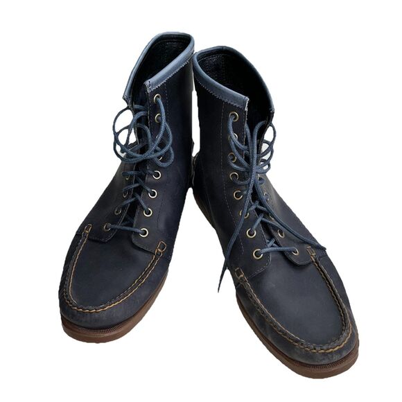 Sebago Docksides Boat Chukka Boots Men’s 11.5M High Top Blue Lighthouse Dress - Picture 1 of 10